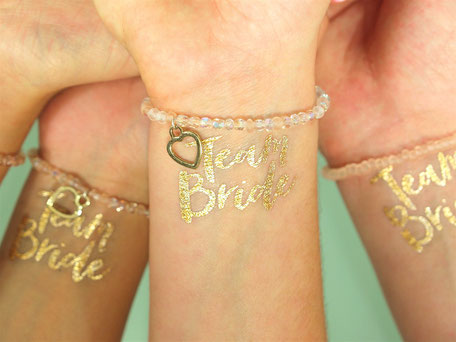 Idee Hochzeitsschmuck Junggesellinnen Schmuck Workshop, rosé Perlen Armband mit Puscheln, Herzen, Rosen