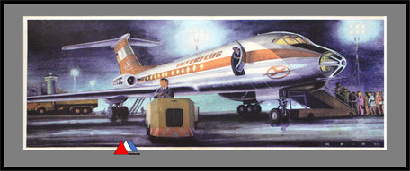  VEB Plasticart Zschopau TU-134 schaal 1:100 Modellbau.