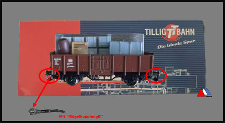 Offener Güterwagen 2 Achsen mit (BTTB Kupplung)  .