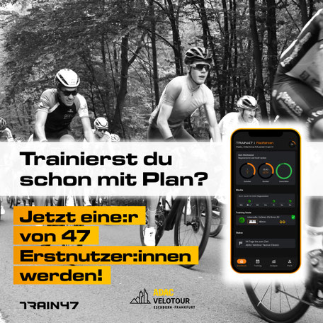 Erstnutzer der TRAIN47 App werden! Aktion zur ADAC Velotour Eschborn-Frankfurt