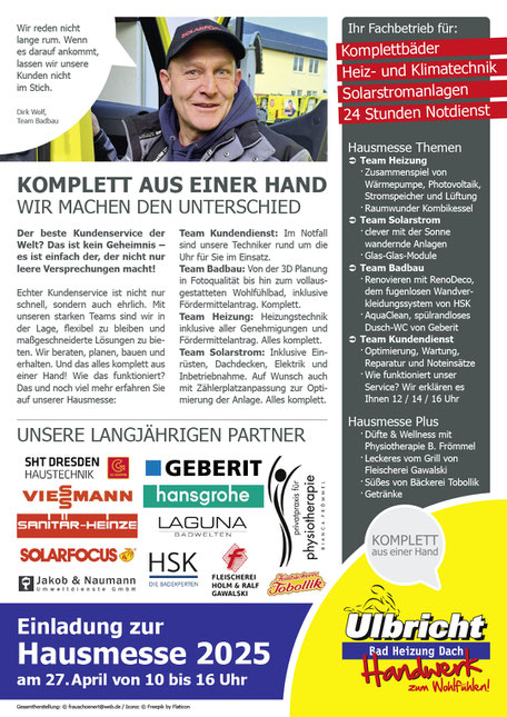 Hausmesse Ulbricht am Sonntag 27. April 2025