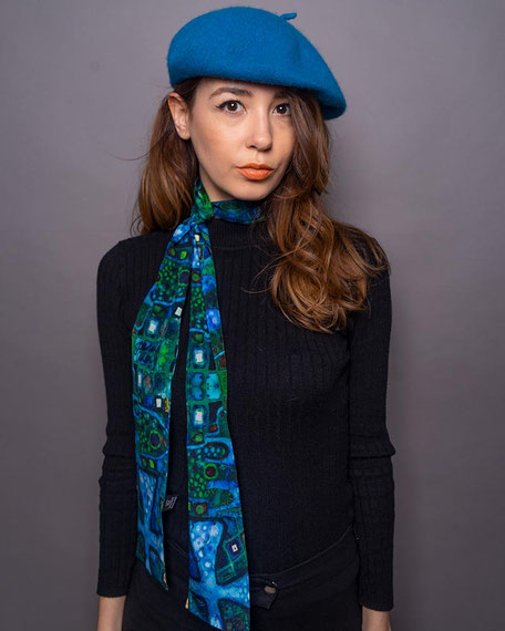 silk skinny scarves for women