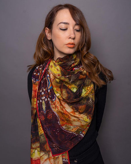 bright coloured silk scarves for women