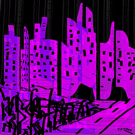 Exponattitel: Midnight in the City - Exponatgrößen: 30 x 30 - Art: Graphic - © by Pelz Kreativ 2019
