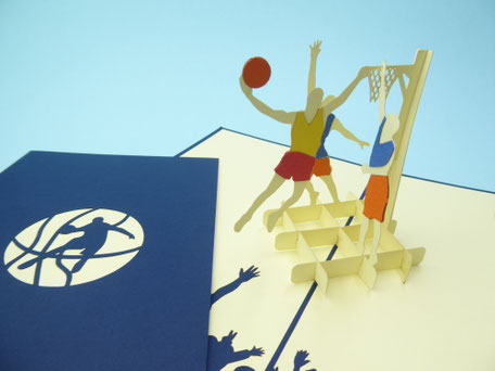 Carte pop-up Jours de basket - carte d'anniversaire basketteur