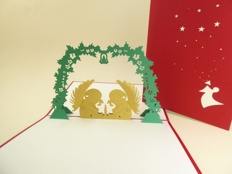 carte pop-up anges de noël pour un joyeux noël