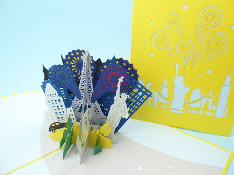 Carte pop-up Feu d'artifice Monuments du monde