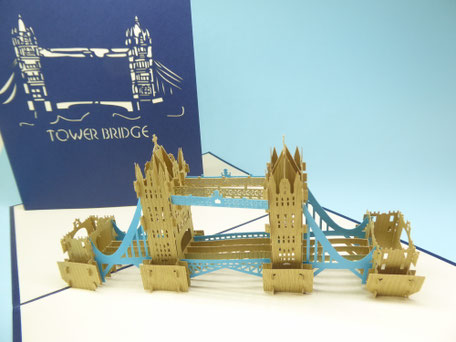 Carte pop-up Londres avec le Tower Bridge en 3D