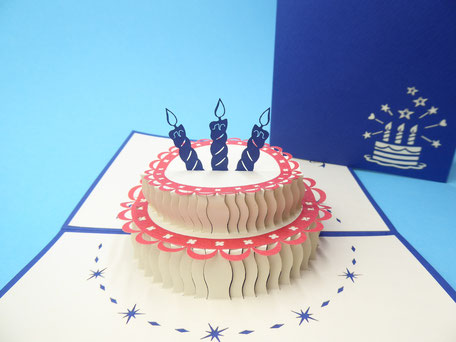 Carte Pop-Up Gateau d'Anniversaire