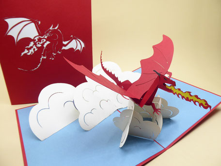 Carte pop-up Dragon - carte d'anniversaire pour enfant
