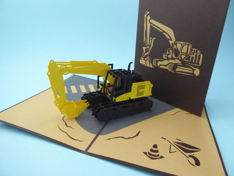 Carte pop-up Tractopel bulldozer