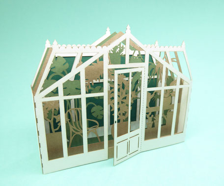 Mini carte 3D en pop-up Serre de jardin