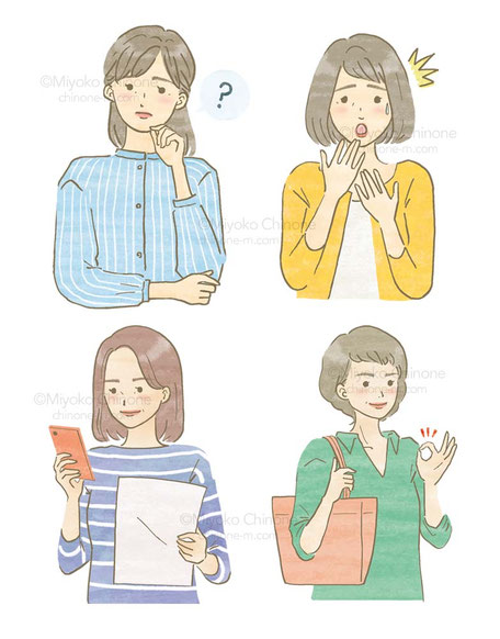 30代から50代までの女性のイラスト