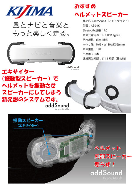 KJIMAから発売中のaddSound説明画像。