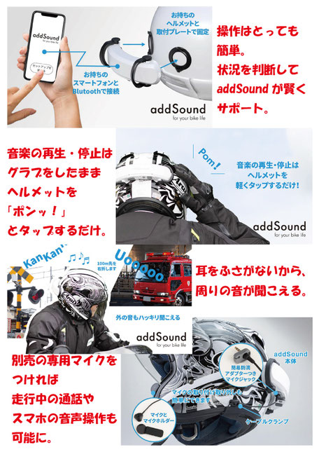 KJIMAから発売中のaddSound説明画像。