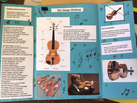 Lapbook von der Violine