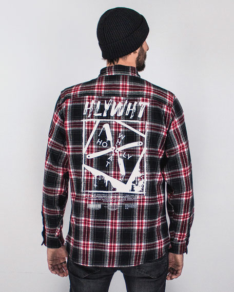 holywhat hlywht razorshirt streetwear flannel shirt flanell hemd red rot handfinished - visit our online shop at this-is-holywhat.com