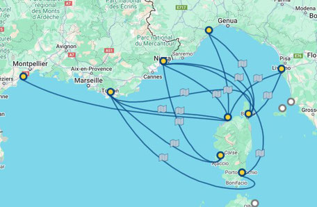 Corsica Ferries Routen nach Korsika 2025