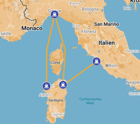 GNV Route Sardinien 2025