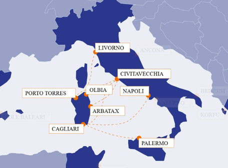 Grimaldi Lines Route Sardinien 2025