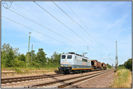 Saar Rail 151 165-8 mit einem Roheisenzug in Bous, 09.07.2019 
