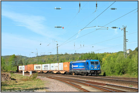 HGB 187 327-2 mit einem Frankenbach-Containerzug, St. Ingbert den 27.04.2020 