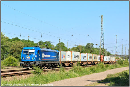 Frankenbach-Containerzug mit HGB 187 327-2, Bous den 20.05.2020 