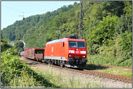 DB 185 022-1 mit einem Güterzug in Scheidt (Saar), 24.07.2019 