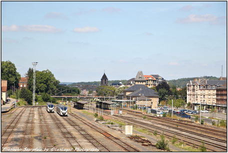 Unmittelbar an der Grenze befindet sich der Bahnhof von Sarreguemines, 07.08.2016 