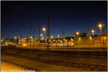 Saarbrücker Hauptbahnhof bei Nacht, 18.07.2016 