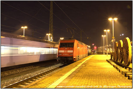 Am 9.12.2016 kamm die 101 069-3 mit dem letztem IC aus Stuttgart, Saarbrücken Hbf