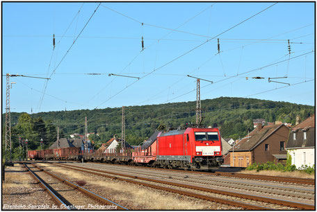 DB 186 339-8 mit leerem Brammenzug in Dudweiler, 27.06.2018 