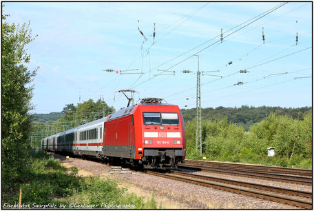 DB 101 138-6 kurz vor dem Bahnhof in St.Ingbert, 20.07.2019 