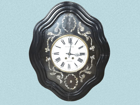 OROLOGIO OCCHIO DI BUE EBANIZZATO EPOCA XIX SECOLO DA REVISIONARE