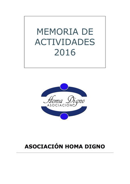 Memoria de las actividades desarrolladas por la Asociación Homa Digno en el año 2015