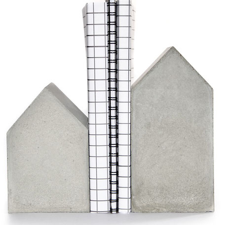 Large Grey Concrete House Bookends by PASiNGA