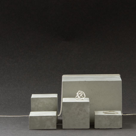 Concrete Cube Display Mix of 5 Used To Display Jewellery By PASiNGA design and photography