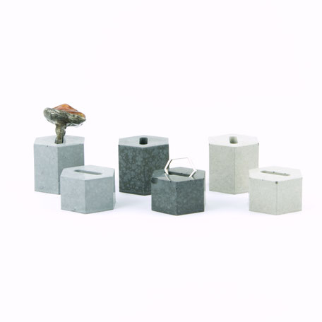 Concrete Hexagon Upright Ring Stands By PASiNGA