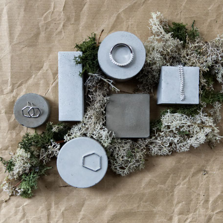 Geometric Concrete Jewellery Display Block Set of 6 By PASiNGA Design And Photography