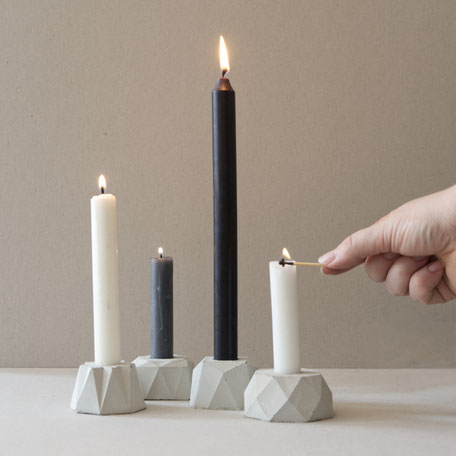 Geometric Concrete Dinner Candle Holder  Collection by PASiNGA Design