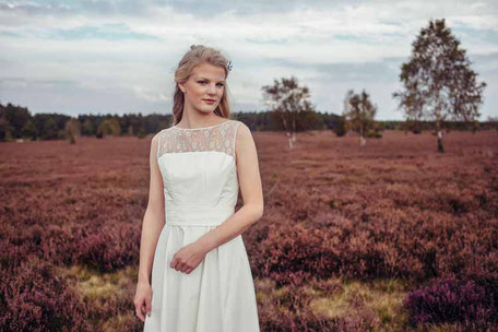 Bio Brautkleid mit Spitzendetails