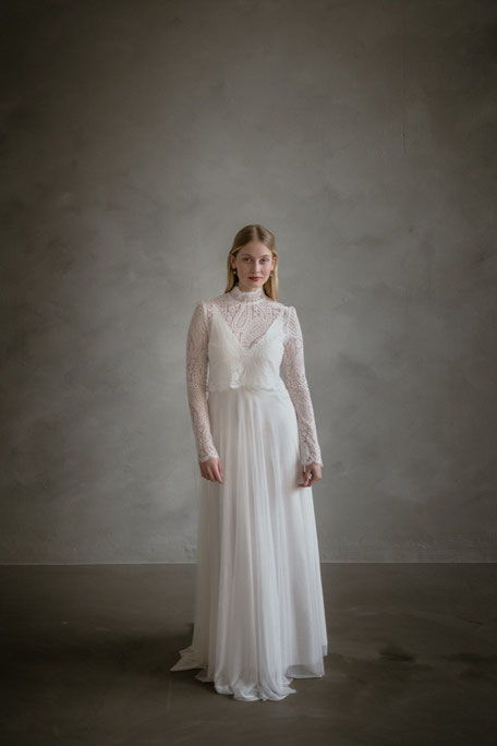 Brautkleid mit langen Ärmeln - Zweiteiler Mix & Match - elementar