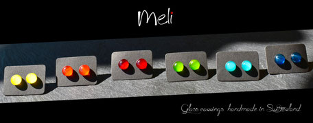 orecchini in vetro Meli Svizzera Mendrisio Atelier Occhio di Vetro Séverine Oberli boucles d'oreille en verre fabriquée en Suisse Ohrringe in Glas Glass earring made in Switzerland