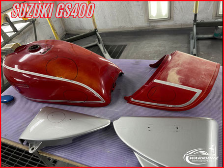 カスタムペイントバイク旧車,スズキGS400,レストア