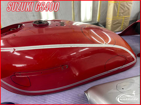 カスタムペイントバイク旧車,スズキGS400,レストア