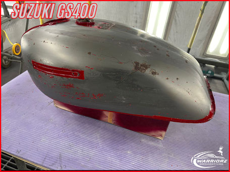 カスタムペイントバイク旧車,スズキGS400,レストア