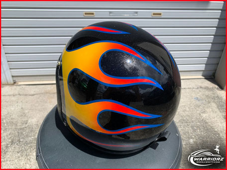 カスタムペイント ヘルメット,ヘルメット塗装,フレイムス,ファイヤーパターン