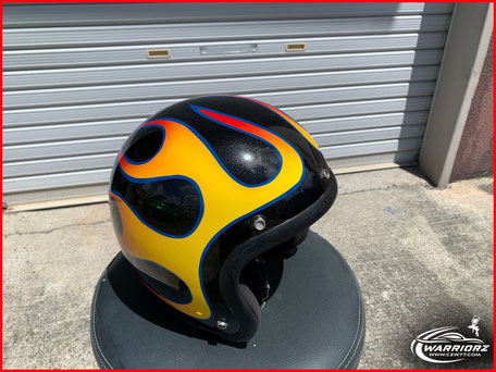 カスタムペイント ヘルメット,ヘルメット塗装,フレイムス,ファイヤーパターン