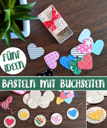 Basteln mit Buchseiten DIY Anleitung