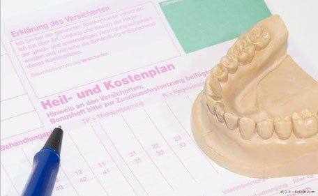 Gipsmodell mit Heil- und Kostenplan